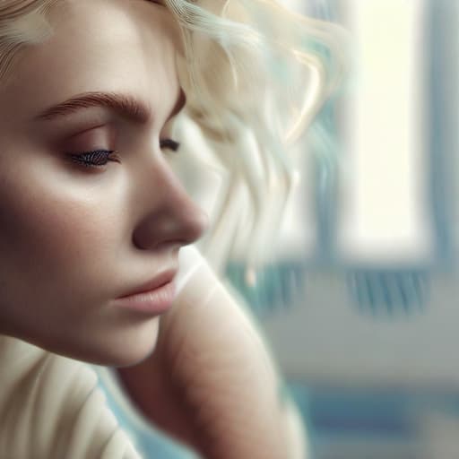  Ethereal blonde lady, hyper realistic, HD, lifelike, Canon EOS R3, Midjourney realism, ultra-detailed