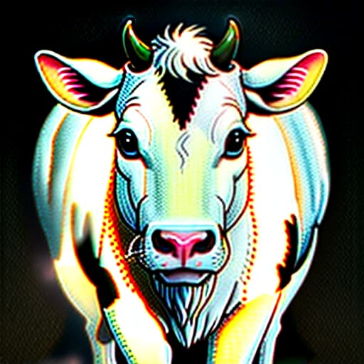  Cow, animal, illustration, flat, vector, detailed. hyperrealistic, full body, detailed clothing, highly detailed, cinematic lighting, stunningly beautiful, intricate, sharp focus, f/1. 8, 85mm, (centered image composition), (professionally color graded), ((bright soft diffused light)), volumetric fog, trending on instagram, trending on tumblr, HDR 4K, 8K