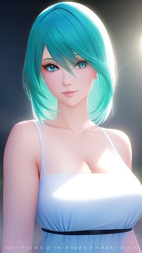  1girl, aqua hair, naked, hyperrealistic, high quality, highly detailed, cinematic lighting, intricate, sharp focus, f/1. 8, 85mm, (centered image composition), (professionally color graded), ((bright soft diffused light)), volumetric fog, trending on instagram, HDR 4K, 8K