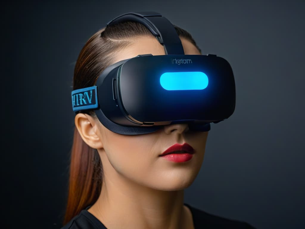  A closeup, ultradetailed image of a sleek, futuristic virtual reality headset with intricate circuit patterns glowing softly against a dark background, showcasing its advanced technology and immersive capabilities. hyperrealistic, full body, detailed clothing, highly detailed, cinematic lighting, stunningly beautiful, intricate, sharp focus, f/1. 8, 85mm, (centered image composition), (professionally color graded), ((bright soft diffused light)), volumetric fog, trending on instagram, trending on tumblr, HDR 4K, 8K