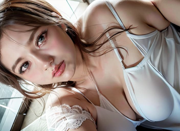  White camisole, valley, sexy, transparent, sex appeal,, (Masterpiece, BestQuality:1.3), (ultra detailed:1.2), (hyperrealistic:1.3), (RAW photo:1.2),High detail RAW color photo, professional photograph, (Photorealistic:1.4), (realistic:1.4), ,professional lighting, (japanese), beautiful face, (realistic face)