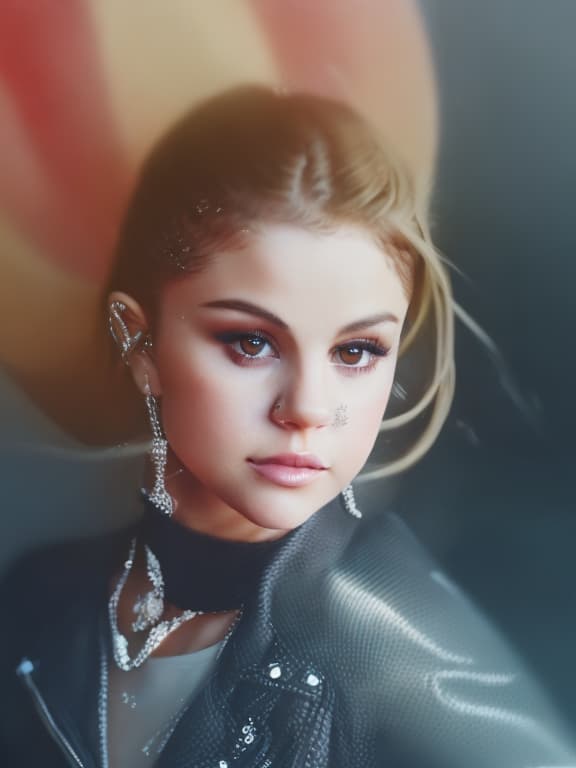 portrait+ style this image but with beautiful Selena Gomez face