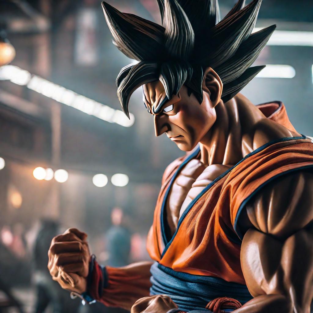  Goku peleando con a barni hyperrealistic, full body, detailed clothing, highly detailed, cinematic lighting, stunningly beautiful, intricate, sharp focus, f/1. 8, 85mm, (centered image composition), (professionally color graded), ((bright soft diffused light)), volumetric fog, trending on instagram, trending on tumblr, HDR 4K, 8K