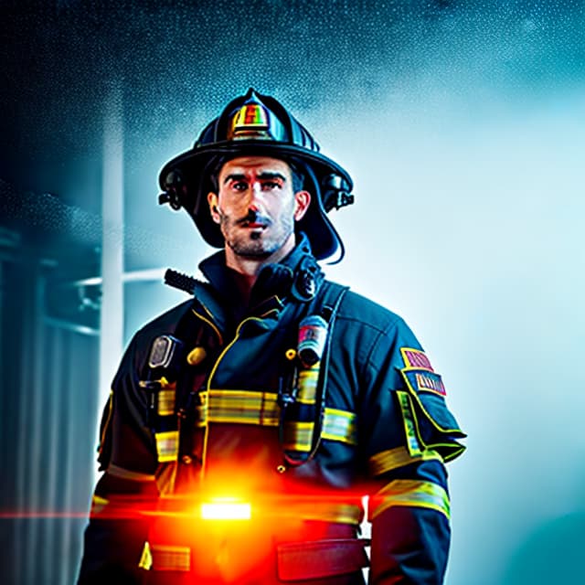  Real, full -body photos, tall nose, firefighters, activity squares, light tracking hyperrealistic, full body, detailed clothing, highly detailed, cinematic lighting, stunningly beautiful, intricate, sharp focus, f/1. 8, 85mm, (centered image composition), (professionally color graded), ((bright soft diffused light)), volumetric fog, trending on instagram, trending on tumblr, HDR 4K, 8K