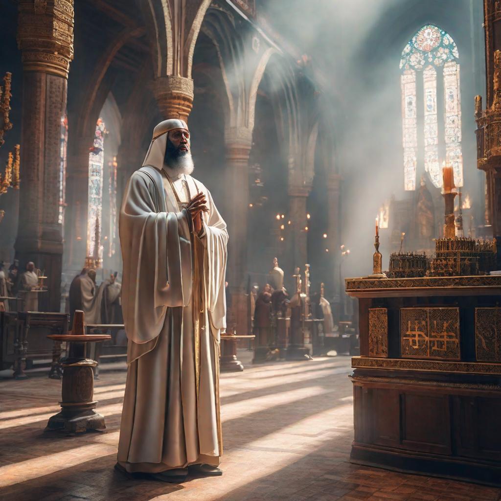  Create a new religion hyperrealistic, full body, detailed clothing, highly detailed, cinematic lighting, stunningly beautiful, intricate, sharp focus, f/1. 8, 85mm, (centered image composition), (professionally color graded), ((bright soft diffused light)), volumetric fog, trending on instagram, trending on tumblr, HDR 4K, 8K