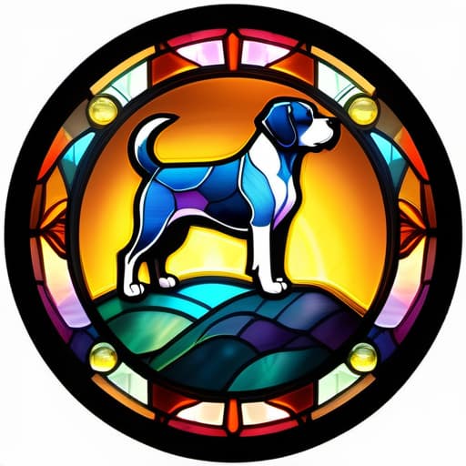  ((logo of Stained Glass style)), Stained glass beagle with a broken glass effect, texture rich, mythical, radiant with energy, glowing with molecular precision, scales both iridescent and luminescent, an epitome of breathtaking beauty and divine presence, framed by volumetric light casting auras and rays, no background to enhance the vivid color reflections, stunning, unforgettable, impressive, ultra realistic digital painting, Broken Glass effect, no background, stunning, something that even doesn't exist, mythical being, energy, molecular, textures, iridescent and luminescent scales, breathtaking beauty, pure perfection, divine presence, unforgettable, impressive, breathtaking beauty, Volumetric light, auras, rays, vivid colors reflects,  hyperrealistic, full body, detailed clothing, highly detailed, cinematic lighting, stunningly beautiful, intricate, sharp focus, f/1. 8, 85mm, (centered image composition), (professionally color graded), ((bright soft diffused light)), volumetric fog, trending on instagram, trending on tumblr, HDR 4K, 8K