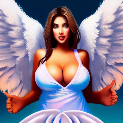  Big boobs angel flying