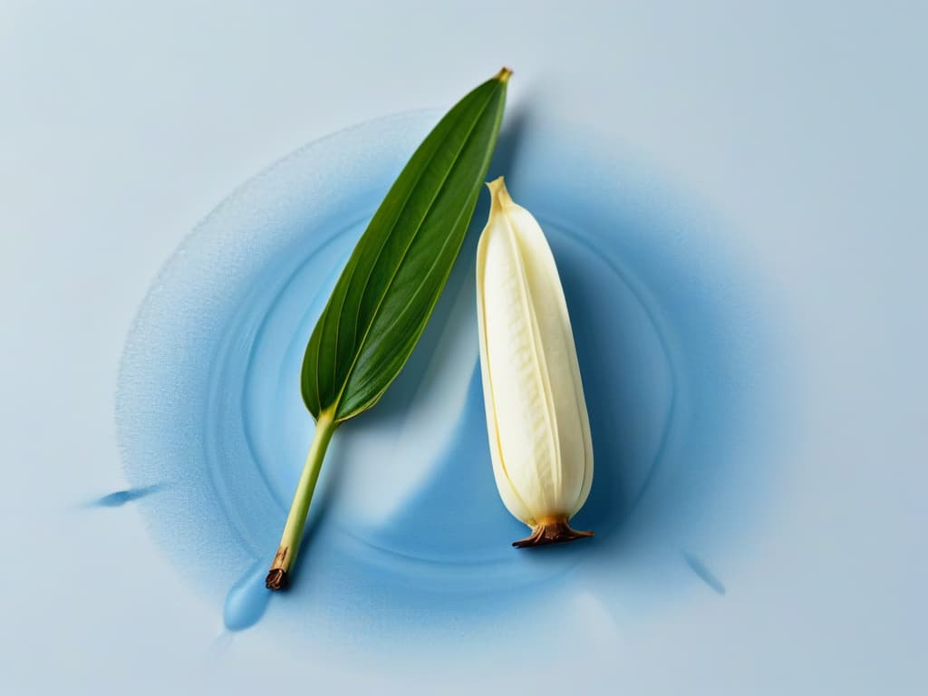  An ultradetailed minimalist illustration showcasing two vanilla pods side by side, one labeled "Extracto de Vainilla Puro" with intricate details highlighting its natural origins, and the other labeled "Imitación" with artificial elements subtly incorporated into its design. The background is a soft gradient transitioning from warm vanilla tones to cool steel blues, symbolizing the purity and authenticity of pure vanilla extract versus imitation products. hyperrealistic, full body, detailed clothing, highly detailed, cinematic lighting, stunningly beautiful, intricate, sharp focus, f/1. 8, 85mm, (centered image composition), (professionally color graded), ((bright soft diffused light)), volumetric fog, trending on instagram, trending on tumblr, HDR 4K, 8K