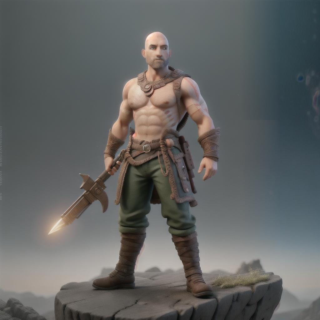  God of war hyperrealistic, full body, detailed clothing, highly detailed, cinematic lighting, stunningly beautiful, intricate, sharp focus, f/1. 8, 85mm, (centered image composition), (professionally color graded), ((bright soft diffused light)), volumetric fog, trending on instagram, trending on tumblr, HDR 4K, 8K