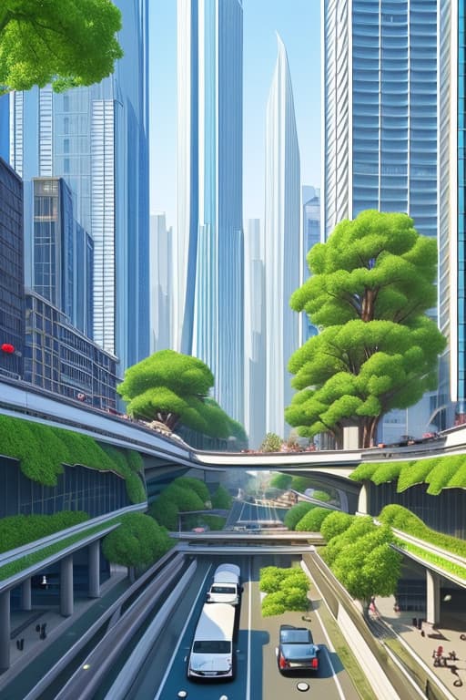  a city with buildings transportation people park or nature and animals in 3024