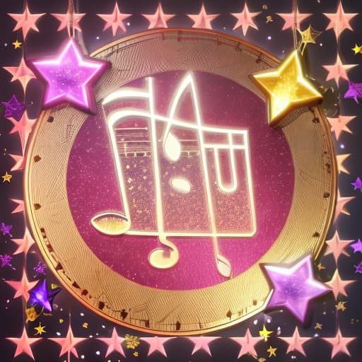  Cute musical notes and sparkling stars and gems wallpaper