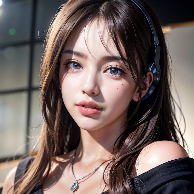  ultra high res, (photorealistic:1.4), raw photo, (realistic face), realistic eyes, (realistic skin), <lora:XXMix9 v20LoRa:0.8>, ((((masterpiece)))), best quality, very high resolution, ultra detailed, in frame, VTuber, headphones, long hair, face only, anime style, Korean, neat and clean, elegant, youthful, radiant, charming, stylish, digital art, illustration, bright colors, enchanting, soft features, trendy, modern, creative