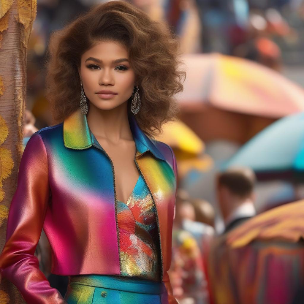  zendaya with body paint on, ((masterpiece)), best quality, very detailed, high resolution, sharp, sharp image, extremely detailed, 4k, 8k