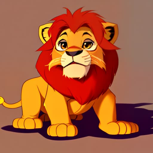  Anthropomorphic lion king baby simba