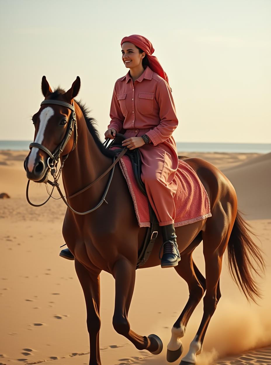  good quality, high quality, arabic female horse rider