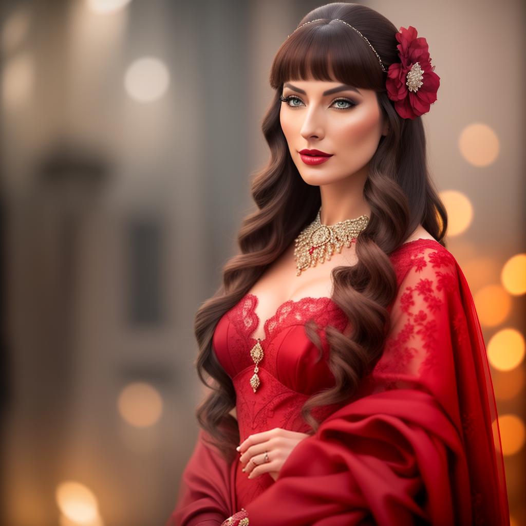  A regal and elegant scottish woman with brown hair. She is an elemental witch with crimson red eyes and lips. She has fire that is crimson red coming out of her hands., (high detailed skin:1.2), 8k uhd, dslr, soft lighting, high quality, film grain, Fujifilm XT3 hyperrealistic, full body, detailed clothing, highly detailed, cinematic lighting, stunningly beautiful, intricate, sharp focus, f/1. 8, 85mm, (centered image composition), (professionally color graded), ((bright soft diffused light)), volumetric fog, trending on instagram, trending on tumblr, HDR 4K, 8K