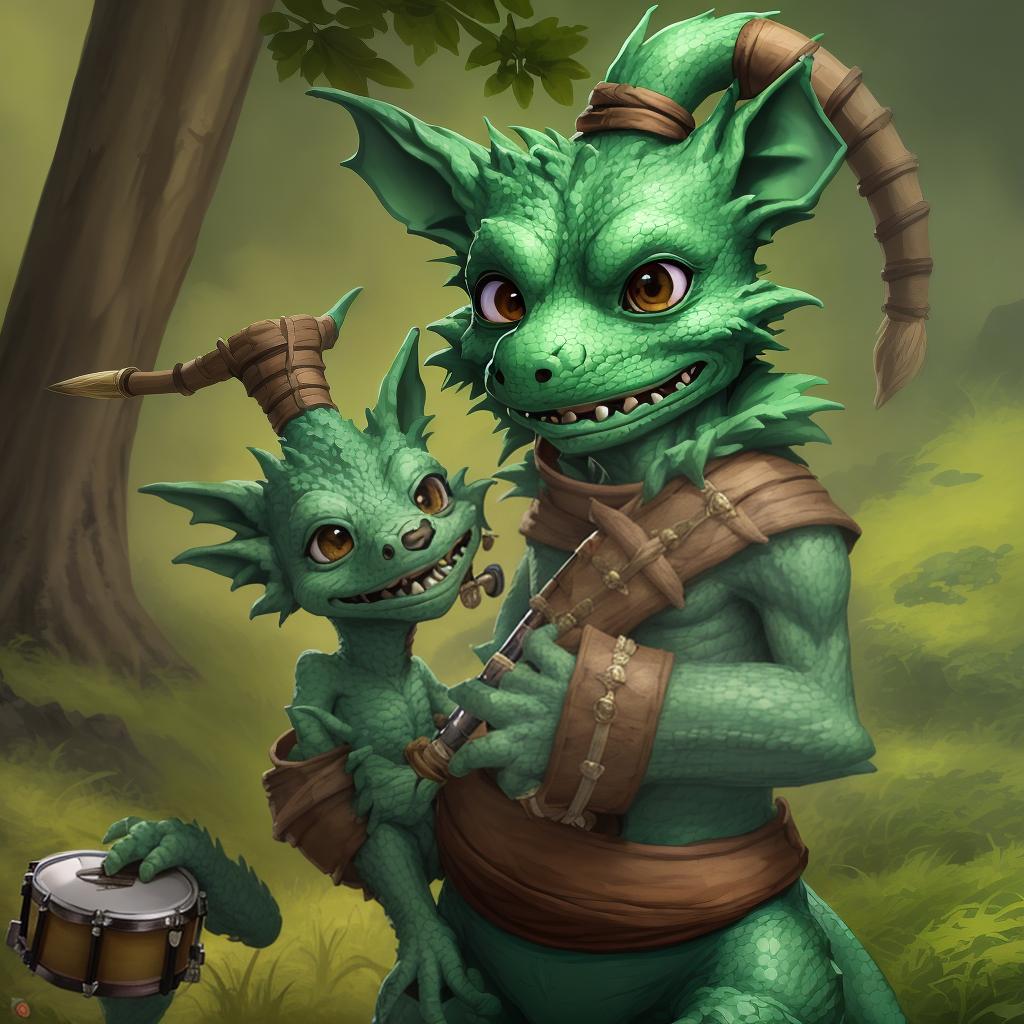  kobold green , holding drumband