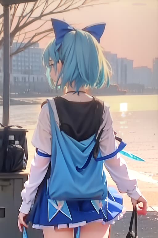  Cirno, from behind, lewd