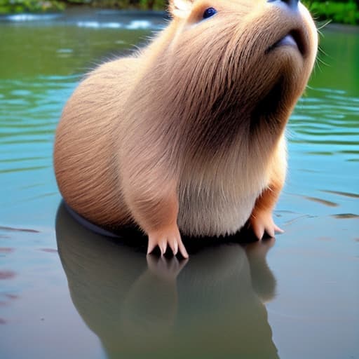 wa-vy style A beautiful capybara with a gentle soul