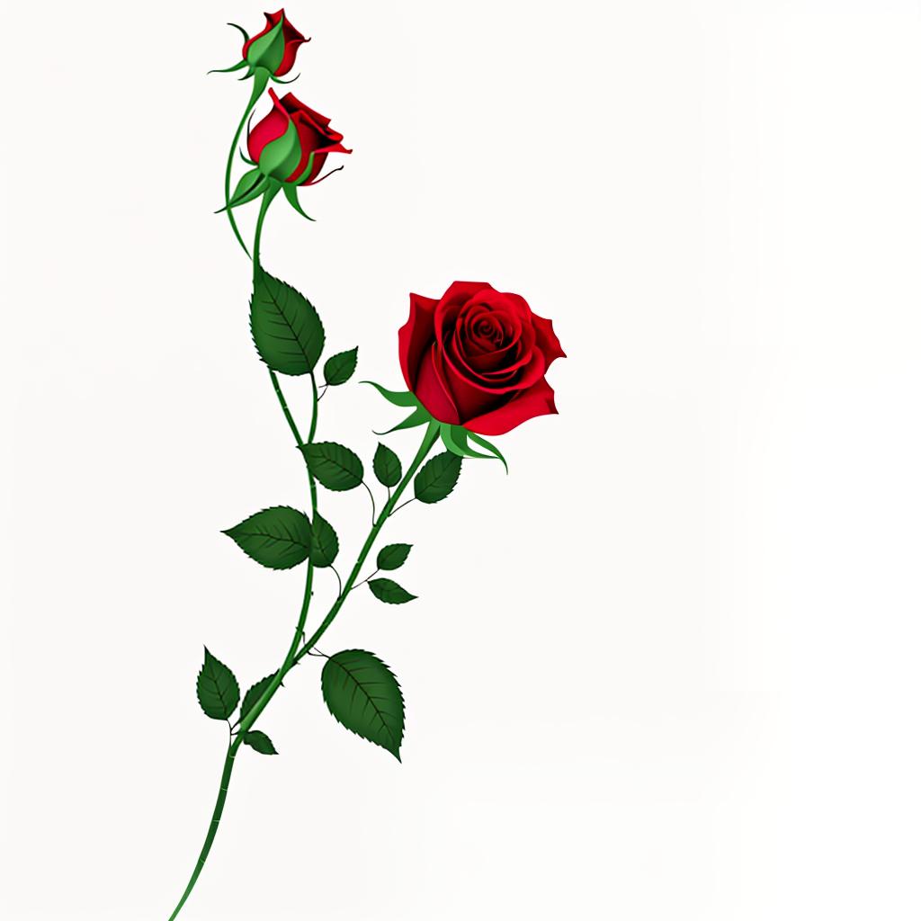  a rose, white background, vector art, best quality, masterpiece