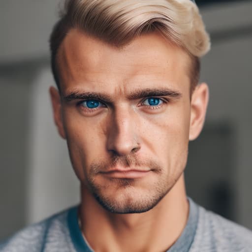 portrait+ style russian queer fitness model blonde very cute dilf dude face