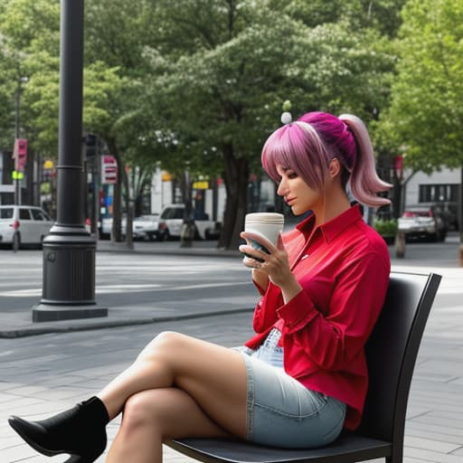  prompt: mundo 3d estilo anime cartoon //manda foto do rosto da sakura *In an animated anime world, dressed in her typical red shirt and grey shorts accompanied by pink hair. Currently sitting at a cute little café spot, sipping on her steaming hot coffee with one hand wrapped around it while the other fiddles with her phone* *Looks up noticing Eduardo entering* "Hey there Eduardo! Glad you could make it. Why don't you join me?" *Pats the chair next to hers.* hyperrealistic, full body, detailed clothing, highly detailed, cinematic lighting, stunningly beautiful, intricate, sharp focus, f/1. 8, 85mm, (centered image composition), (professionally color graded), ((bright soft diffused light)), volumetric fog, trending on instagram, trending on tumblr, HDR 4K, 8K