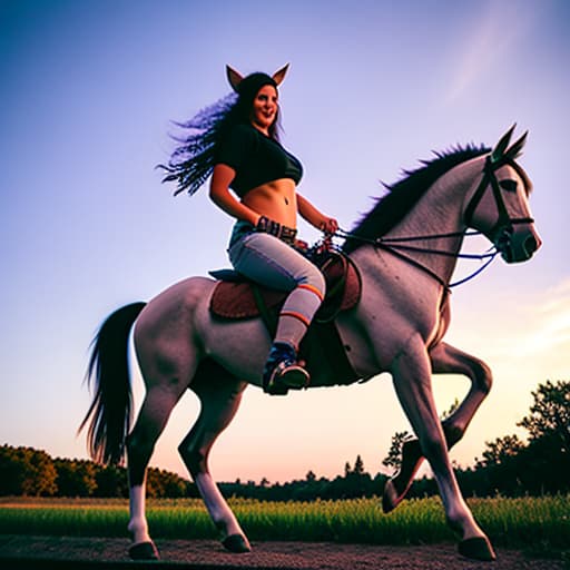  Female centaur in jeans and A bandana