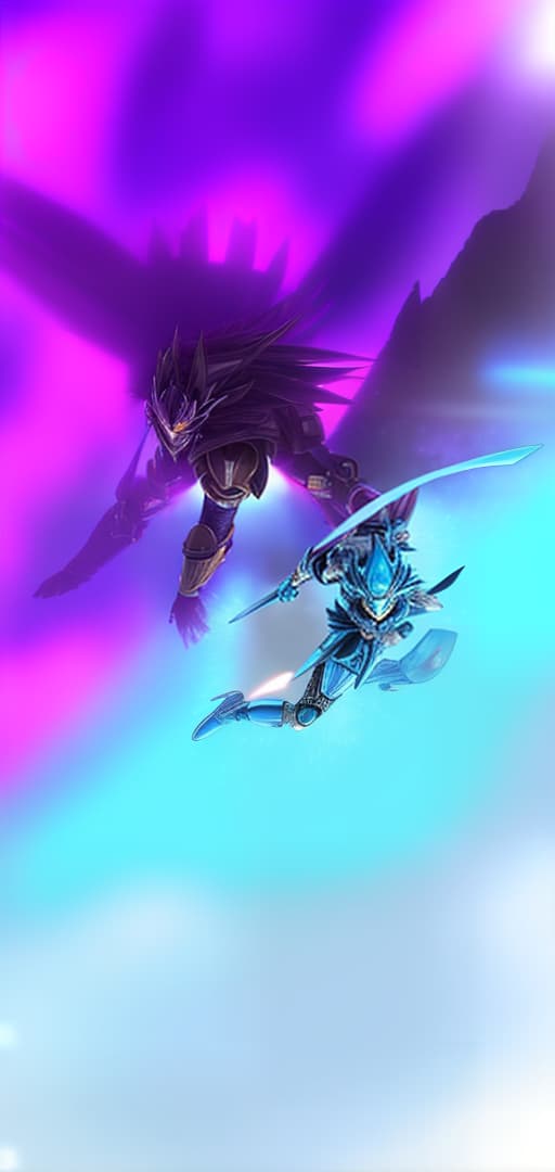  two futuristic warriors fought against each other to death and an ancient ruined City anime style saint seiya , ((best quality)), ((masterpiece)), highly detailed, absurdres, HDR 4K, 8K