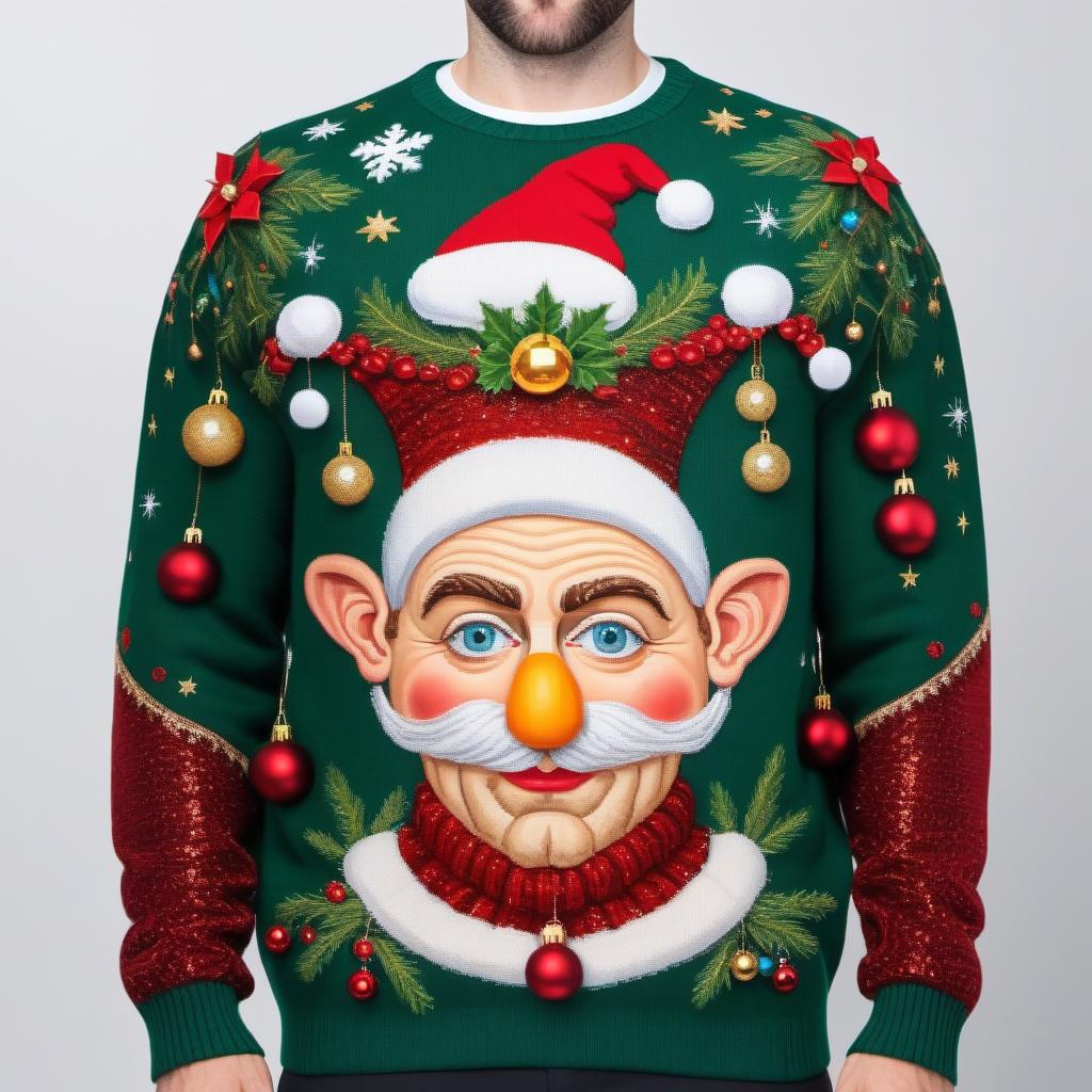  ugly christmas sweater, (style Giuseppe Arcimboldo:1,5)