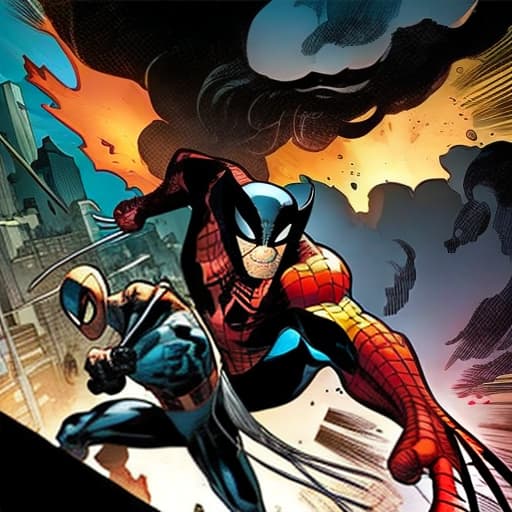  Wolverine a punto de matar a spiderman