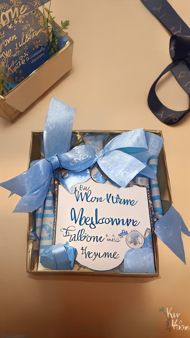  description box gift Kur'an karım welcome baby boy