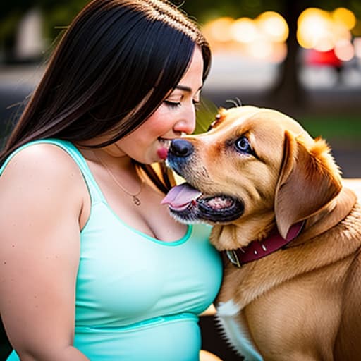  a dog licking there owner