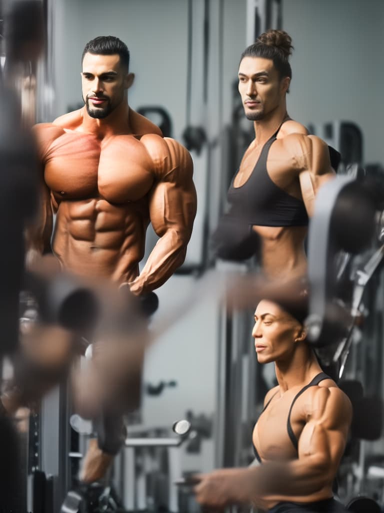 lnkdn photography muscles, bodybuilding, handsome men, slaves，fitness trainers hyperrealistic, full body, detailed clothing, highly detailed, cinematic lighting, stunningly beautiful, intricate, sharp focus, f/1. 8, 85mm, (centered image composition), (professionally color graded), ((bright soft diffused light)), volumetric fog, trending on instagram, trending on tumblr, HDR 4K, 8K