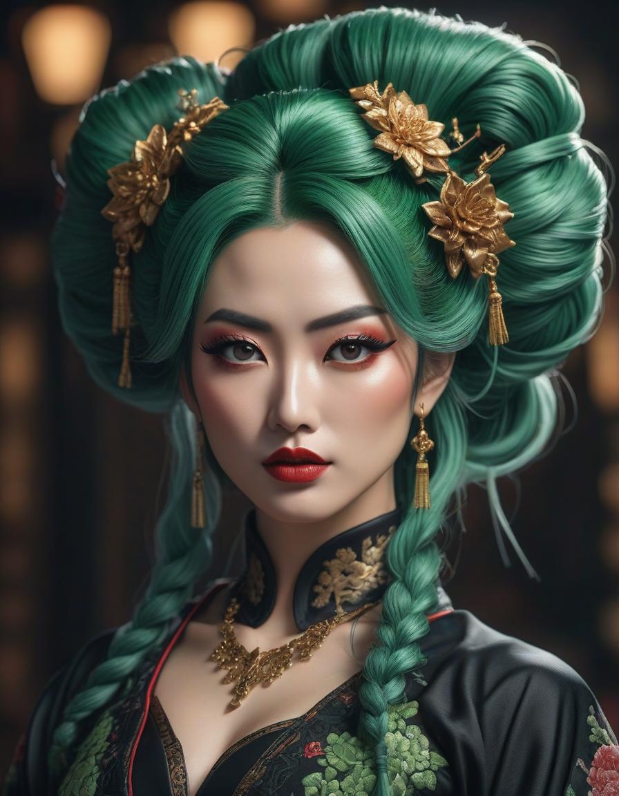  pixel art Gorgeous fluid, realistic and intricate, high definition portrait of a Gothic Geisha with realistic, clear eyes and detailed green hair, high resolution, photorealistic, Nikon Z9, 85mm F1.2, DOF, sharp focus very detailed and extremely beautiful. Intricate photorealistic 8k winning photography masterpiece, ultra detailed high definition sharp quality focused in hdr Ultra realistic, HR Ginger . low res, blocky, pixel art style, 8 bit graphics hyperrealistic, full body, detailed clothing, highly detailed, cinematic lighting, stunningly beautiful, intricate, sharp focus, f/1. 8, 85mm, (centered image composition), (professionally color graded), ((bright soft diffused light)), volumetric fog, trending on instagram, trending on tumblr, HDR 4K, 8K