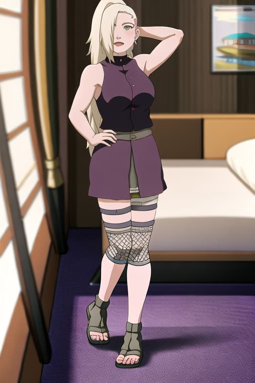  (yamanaka_ino:1.2), hair down,(masterpiece, best quality:1.2), illustration, absurdres, highres, extremely detailed,fullbody,bedroom,,naked_tabard