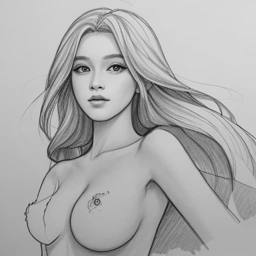  Draw a naked woman. ，