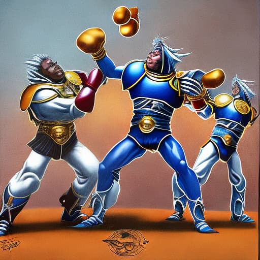 mdjrny-v4 style notorious Big throwing hands with Roboute Guilliman