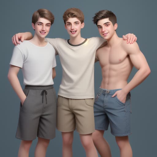  young men in Shorts, real