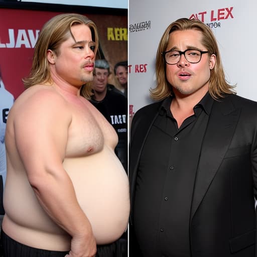  Fat Brad Pitt with old bitch