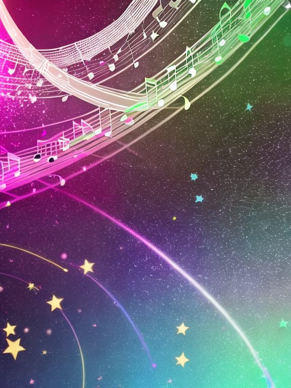  Cute musical notes and sparkling stars and gems wallpaper