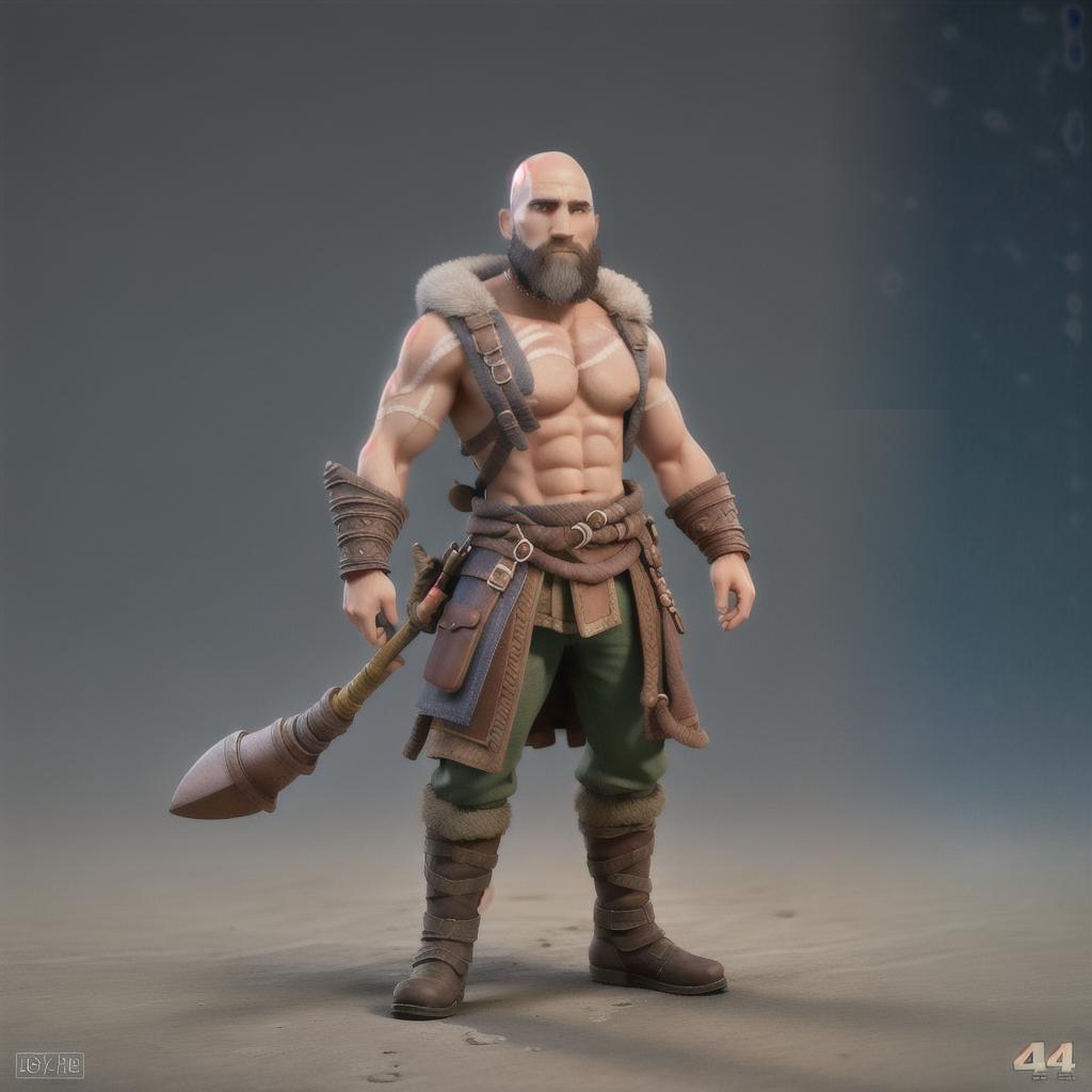  God of war hyperrealistic, full body, detailed clothing, highly detailed, cinematic lighting, stunningly beautiful, intricate, sharp focus, f/1. 8, 85mm, (centered image composition), (professionally color graded), ((bright soft diffused light)), volumetric fog, trending on instagram, trending on tumblr, HDR 4K, 8K