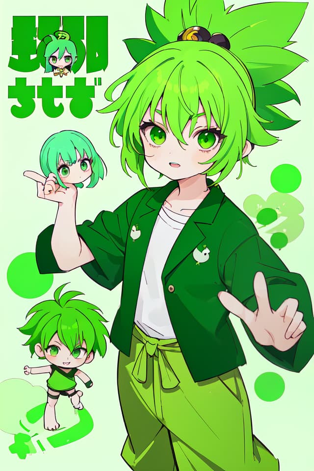  Green hair character Barakuraba