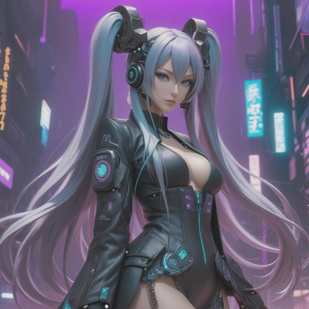  a woman with long hair standing in front of a purple background, cyberpunk art, by Kamagurka, pixiv contest winner, portrait of hatsune miku, dark demonic dancer, discord profile picture, mobile wallpaper hyperrealistic, full body, detailed clothing, highly detailed, cinematic lighting, stunningly beautiful, intricate, sharp focus, f/1. 8, 85mm, (centered image composition), (professionally color graded), ((bright soft diffused light)), volumetric fog, trending on instagram, trending on tumblr, HDR 4K, 8K