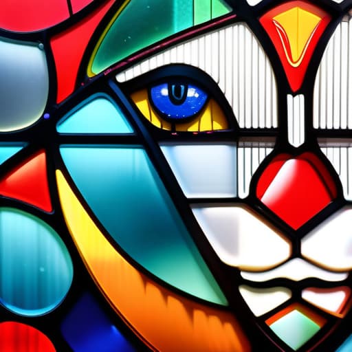  (((Stained glass))), ((A complex and interesting work of art with broken glass pieces arranged in a cage like structure)), (Shiny glass texture), Cat and woman's faces, facial expressions, deep insight, watercolor, Rich colors, artstation trends, sharp focus, studio photography, intricate details, highly detailed, (white background), highly quality, very detailed hyperrealistic, full body, detailed clothing, highly detailed, cinematic lighting, stunningly beautiful, intricate, sharp focus, f/1. 8, 85mm, (centered image composition), (professionally color graded), ((bright soft diffused light)), volumetric fog, trending on instagram, trending on tumblr, HDR 4K, 8K