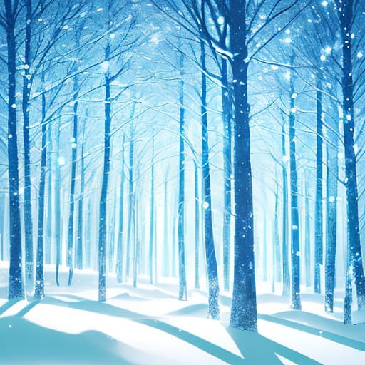  Snowy forest. Glowing. Pastelton. Clear. Sparkling. Beautiful. Gradation