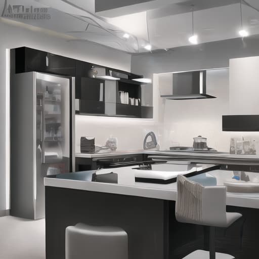  Create an image showcasing a modern kitchen countertop with a sleek, stainless steel mini fridge displaying an assortment of beverages and snacks, perfectly organized and illuminated by soft, ambient lighting.  --ar 16:9, ultra detailed photo, 8k, studio lighting, hdr, high quality lighting, photorealistic