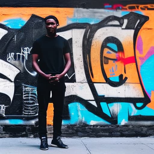 lnkdn photography Hip hop black male in front of corner store in New York with graffitti