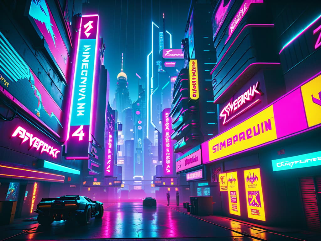 cyberpunk cityscape City of Night City from the game Cyberpunk 2077 + psychology + cyber implants + high resolution 4K details . neon lights, dark alleys, skyscrapers, futuristic, vibrant colors, high contrast, highly detailed