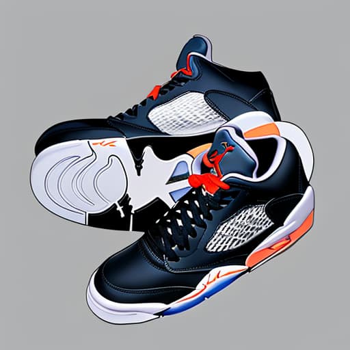  generate a manga sneakers in the the style of air jordan 5 with ju ju kaisein