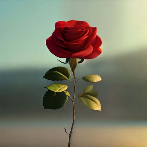 redshift style red rose, for lovely human